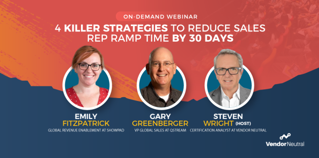 4 Killer Strategies to Reduce Sales Rep Onboarding Time On Demand Webinar Image