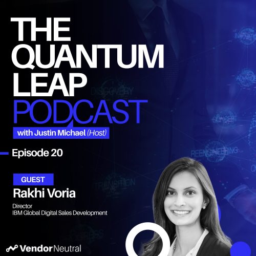 Podcast 3000×3000 (with headshot) – Ep 20 Digital Transformation and Digital Selling Quantum Leap Podcast Episode 20 Rakhi Voria